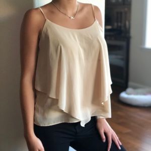 Cream/beige flowy tank top